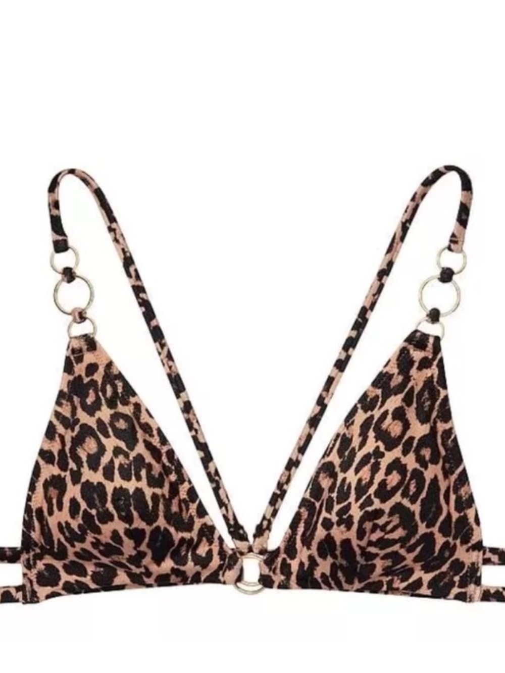 NWOT Victoria’s Secret Leopard Print Triangle Bikini Top - Brown & Black XXL